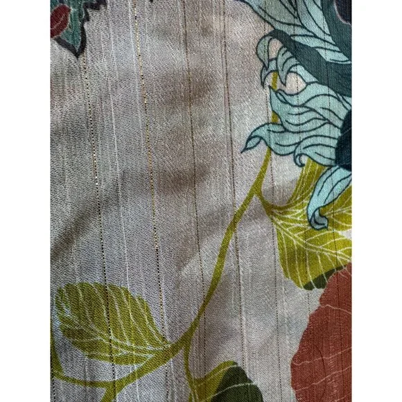 Soft Surroundings Floral Tunic Top M Metallic Threads Ruffles Tassels - Picture 6 of 9